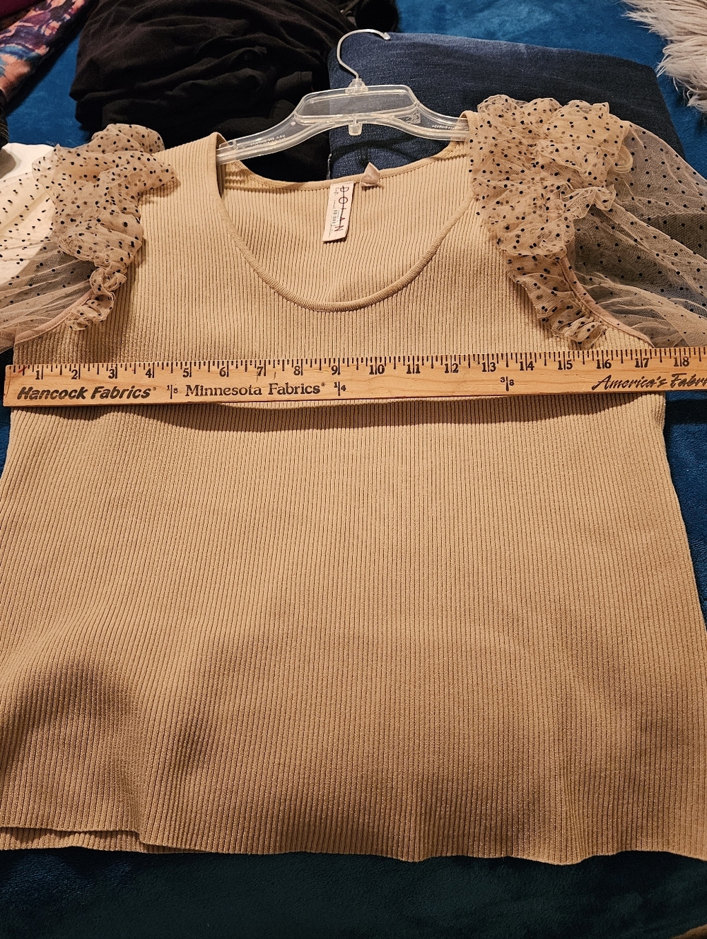 Anthropologie Sheer Sleeve Dolan Top Sz 1x - Picture 12 of 13